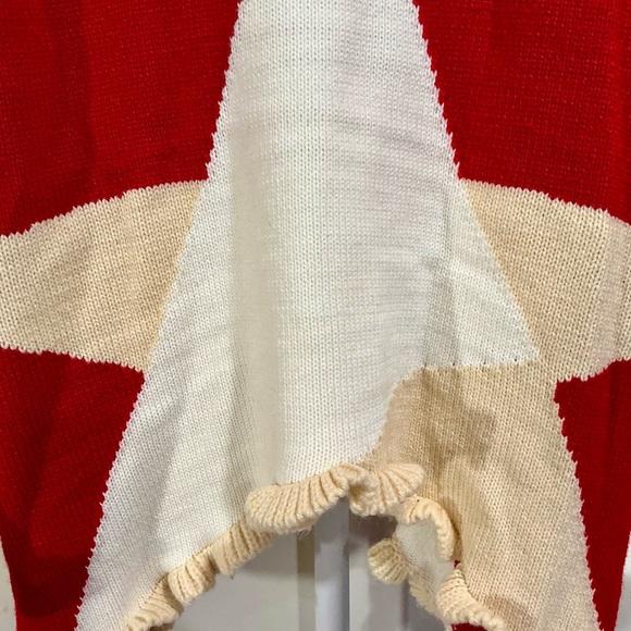 BiBi Red Sweater with Cream Star Design - Picture 5 of 6
